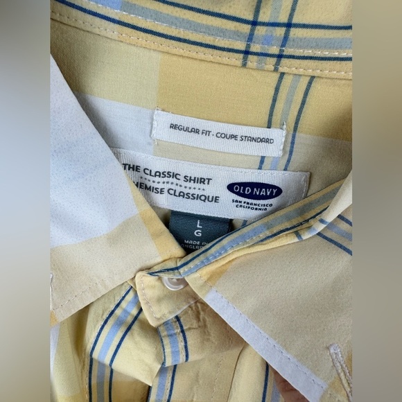 Classic Fit yellow mens shirt, size Large, cotton great condition - Picture 3 of 3